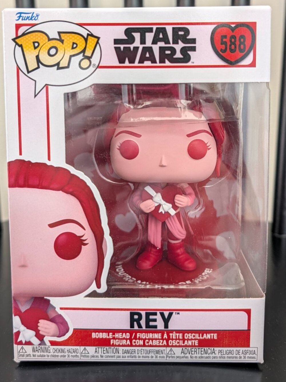 Funko Pop! Star Wars Rey #588 Valentine’s Day Pink Bobble-Head
